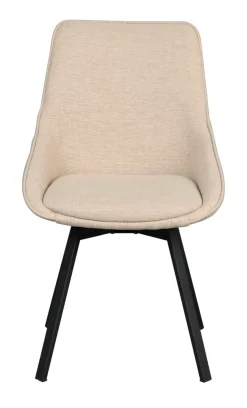 Alison stol ljusbeige tyg/svarta metallben snurr