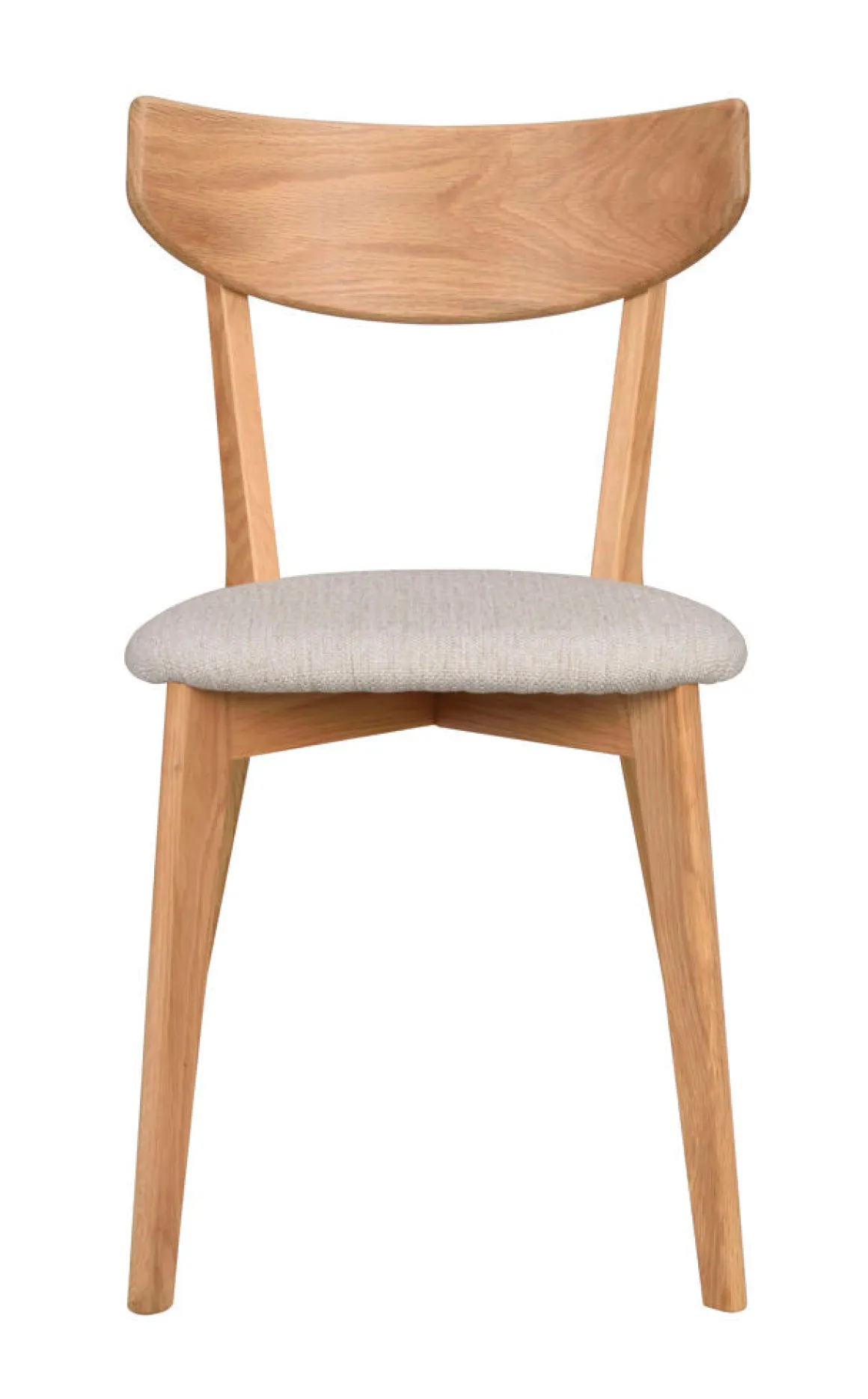 Ami stol lackad ek/beige-grått tyg
