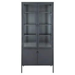 Brisbane Vitrinskåp 80 cm – Svart Metall