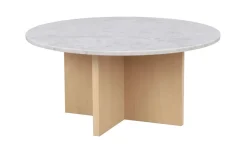 BROOKSVILLE SOFFBORD RUND VITPIGMENTERAD/VIT MARMOR 90cm