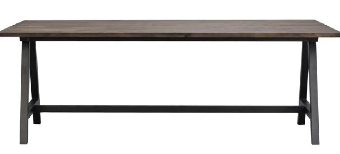 Carradale matbord 220 brun ek/A-ben svart met