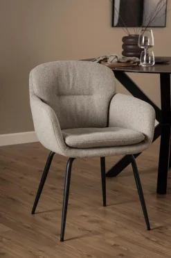 Dora karmstol – beige tyg