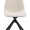 Dunmore stol ljusbeige tyg/svart metall snurr-tilt