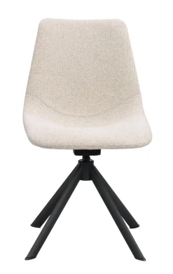 Dunmore stol ljusbeige tyg/svart metall snurr-tilt