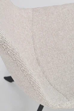 Dunmore stol ljusbeige tyg/svart metall snurr-tilt