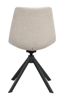 Dunmore stol ljusbeige tyg/svart metall snurr-tilt