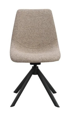 Dunmore stol mörkbeige tyg/svart metall snurr-tilt