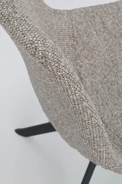 Dunmore stol mörkbeige tyg/svart metall snurr-tilt