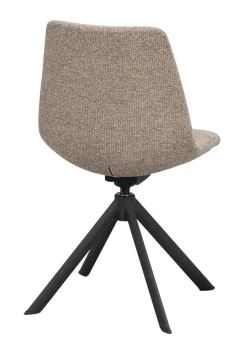 Dunmore stol mörkbeige tyg/svart metall snurr-tilt