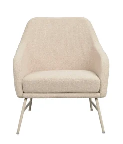 Eldwin fåtölj beige tyg/beige metall