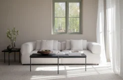 Falkner soffa 3-sits ljusbeige tyg Oscar #1 (k3)