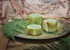 JADE – Grön Silk Matt Bordsljus i äkta marmor
