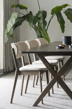 Kato stol brun ek/beige tyg