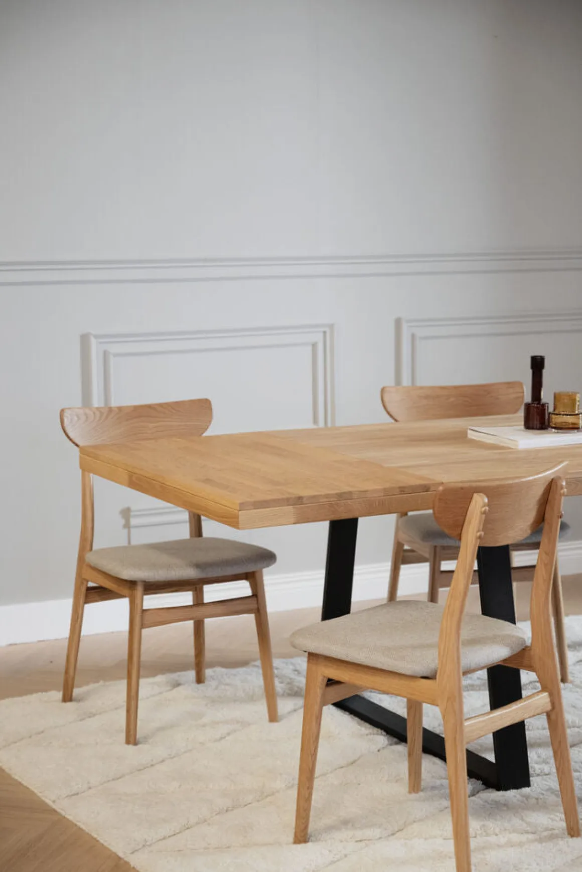 Rodham stol ek/grå-beige