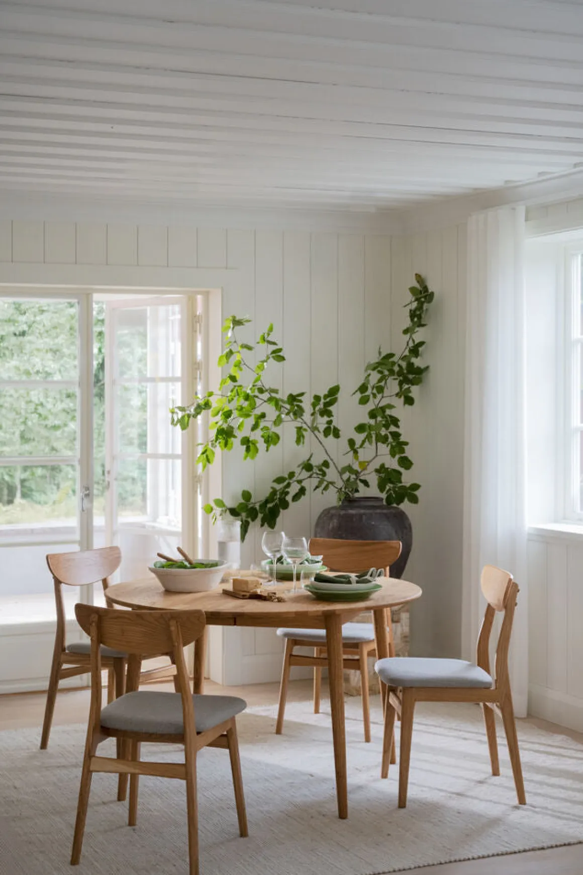 Rodham stol ek/grå-beige