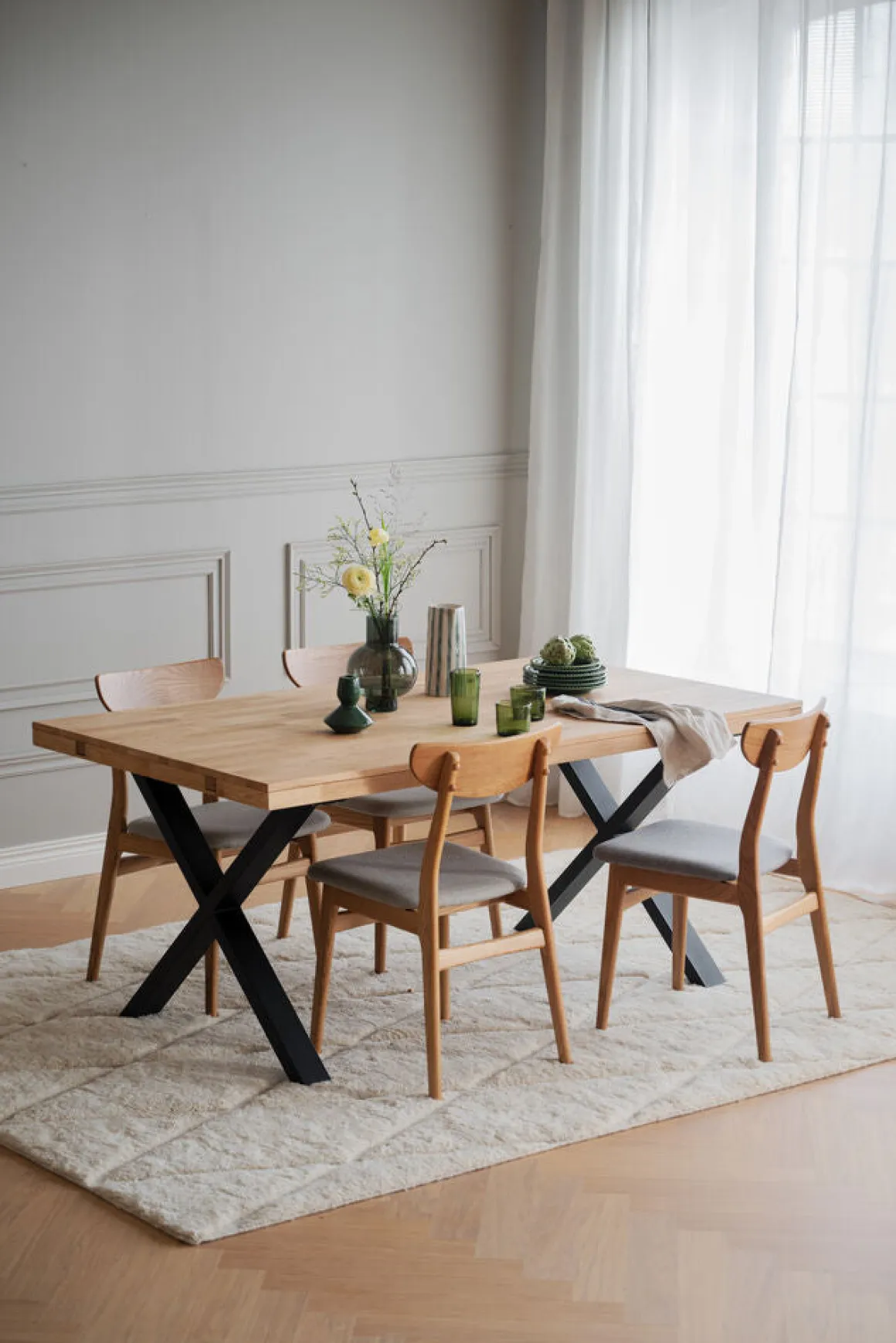 Rodham stol ek/grå-beige