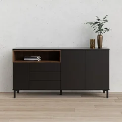 Roomers Sideboard Svart/Valnöt