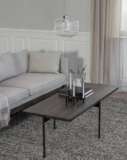 SHELTON SOFFBORD BRUN/SVART 145cm