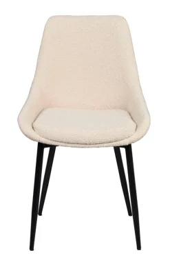 Sierra stol beige bouclétyg/svarta metall ben