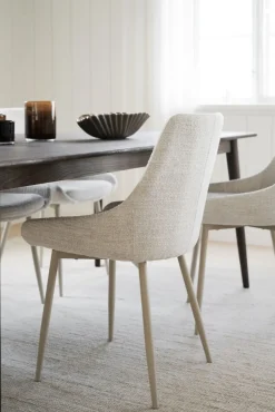 Sierra stol ljusbeige tyg/beige metallben
