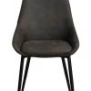 Sierra stol mörkgrå microfiber/svarta metall ben