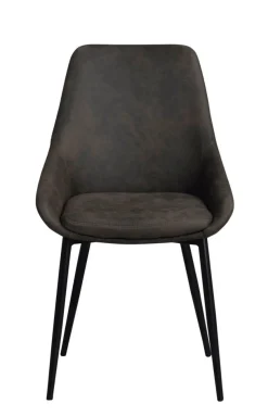 Sierra stol mörkgrå microfiber/svarta metall ben