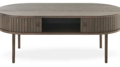 SLIDE Soffbord Oval 120×60 cm Brunlackad