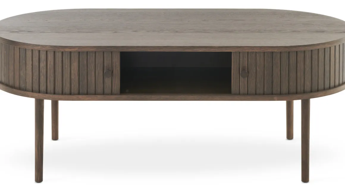 SLIDE Soffbord Oval 120×60 cm Brunlackad