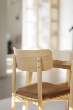 Wolcott stol ek/brunt läder-textil