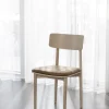 Wolcott stol vitpigmenterad ek/brun läder-textil
